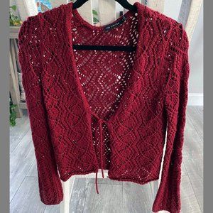 The Limited Wool Blend Burgundy Cardigan Sweater